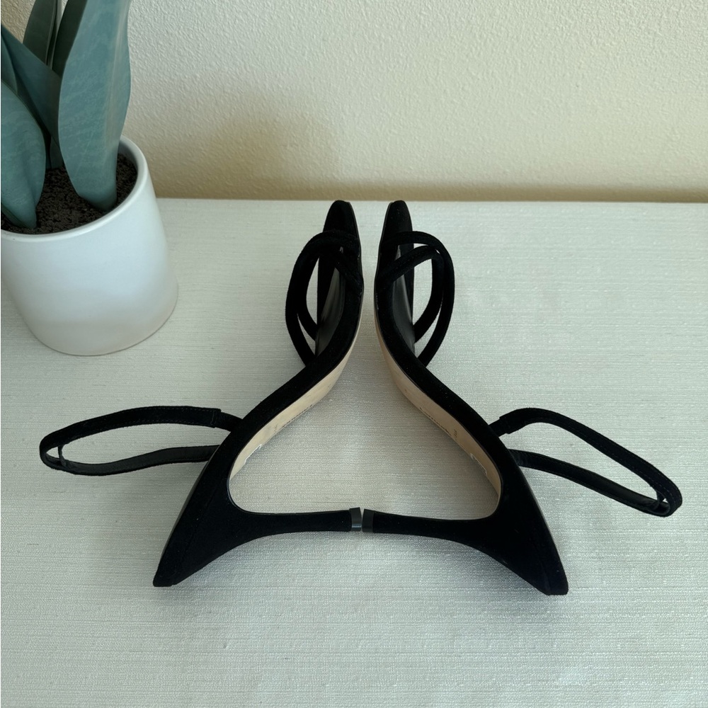 Larroude Black Suede Strap Elegant Heels - Picture 7 of 11